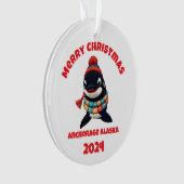 Frohe Weihnachten Orca Anchorage Alaska Ornament (Vorderseite)