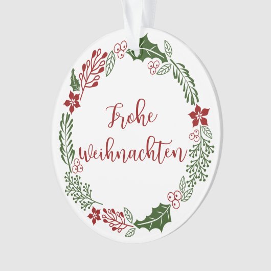 Frohe Weihnachten Ornament (Vorderseite)