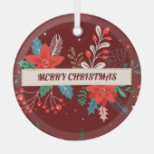 Frohe Weihnachten Ornament Aus Glas (Vorderseite)