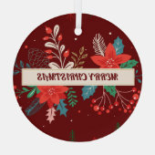 Frohe Weihnachten Ornament Aus Glas (Rückseite)