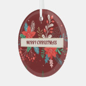 Frohe Weihnachten Ornament Aus Glas (Vorderseite links)