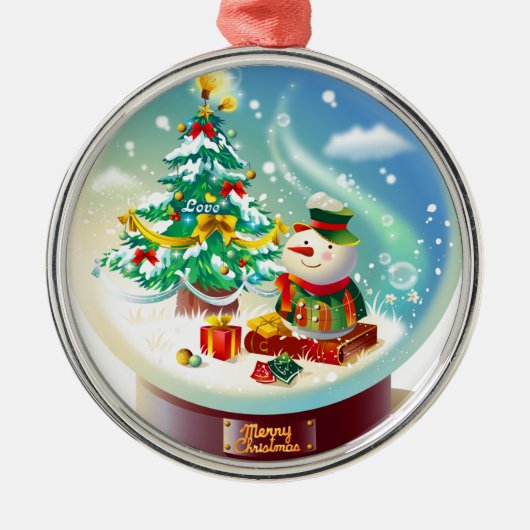 Frohe Weihnachten Ornament Aus Metall (Vorne)