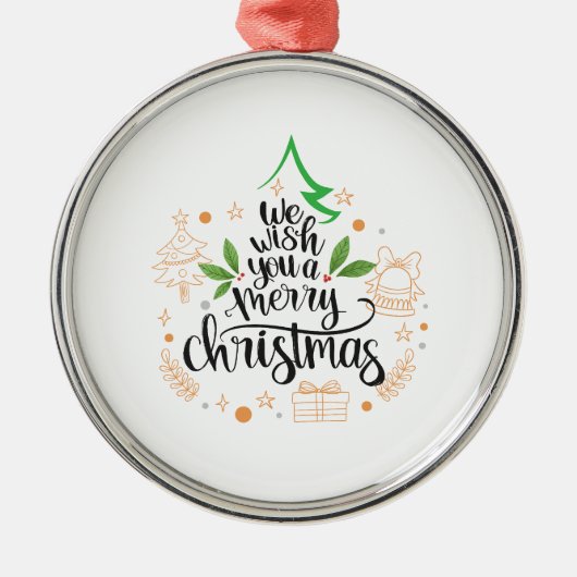 frohe Weihnachten Ornament Aus Metall (Vorne)