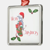 Frohe Weihnachten Ornament Aus Metall (Links)