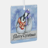 Frohe Weihnachten Ornament Aus Metall (Vorderseite Rechts)