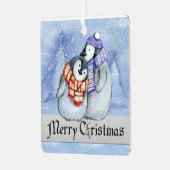 Frohe Weihnachten Ornament Aus Metall (Vorderseite links)