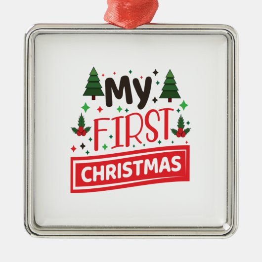 Frohe Weihnachten Ornament Aus Metall (Vorne)