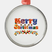 Frohe Weihnachten Ornament Aus Metall (Vorne)