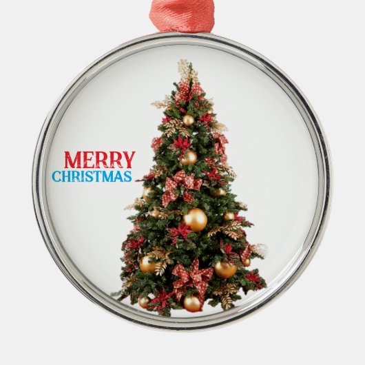 frohe Weihnachten Ornament Aus Metall (Vorne)