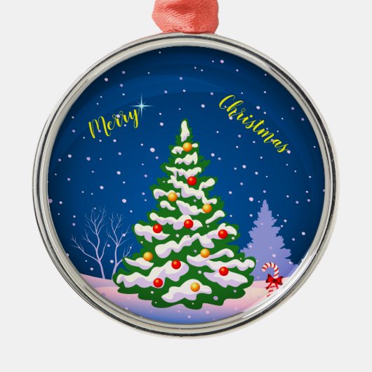 Frohe Weihnachten Ornament Aus Metall (Vorne)