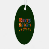 Frohe Weihnachten Ornament Aus Metall (Vorderseite Rechts)