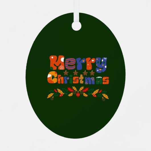 Frohe Weihnachten Ornament Aus Metall (Rückseite)