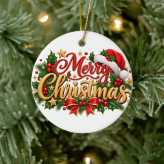 Frohe Weihnachten-Ornament Keramik Ornament