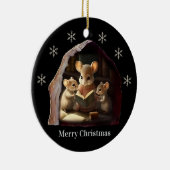 Frohe Weihnachten-Ornament Keramik Ornament (Rechts)