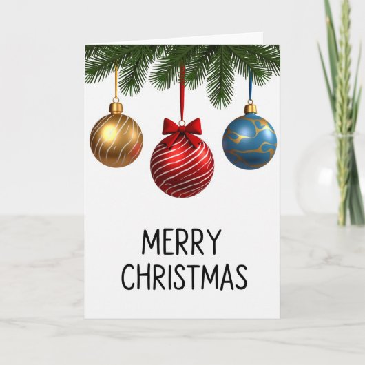 Frohe Weihnachten Ornamente Karte (Vorderseite)