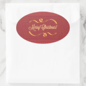 Frohe Weihnachten Ovaler Aufkleber (Tasche)