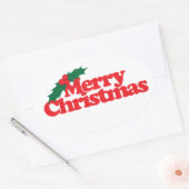 Frohe Weihnachten Ovaler Aufkleber (Umschlag)