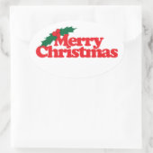 Frohe Weihnachten Ovaler Aufkleber (Tasche)