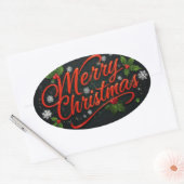 Frohe Weihnachten Ovaler Aufkleber (Umschlag)