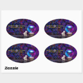 Frohe Weihnachten Ovaler Aufkleber (Blatt)