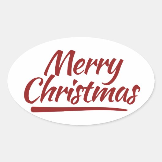 Frohe Weihnachten Ovaler Aufkleber (Vorderseite)