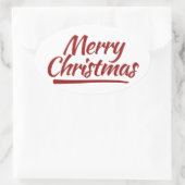 Frohe Weihnachten Ovaler Aufkleber (Tasche)