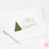 Frohe Weihnachten Ovaler Aufkleber (Umschlag)