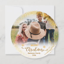 Frohe Weihnachten Overlay Foto Goldene Festtagskar
