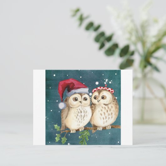 Frohe Weihnachten Owls (Stehend Vorderseite)