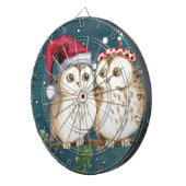 Frohe Weihnachten Owls Dartscheibe (Vorderseite rechts)