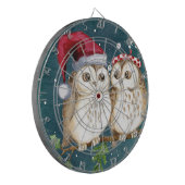 Frohe Weihnachten Owls Dartscheibe (Vorderseite Links)