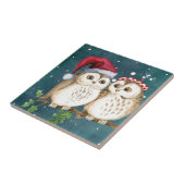 Frohe Weihnachten Owls Fliese (Seite)