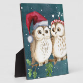 Frohe Weihnachten Owls Fotoplatte (Seite)