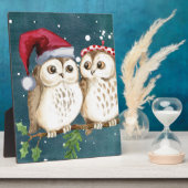 Frohe Weihnachten Owls Fotoplatte (Seite)
