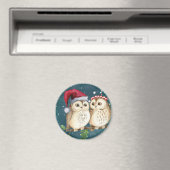 Frohe Weihnachten Owls Magnet (In Situ (Geschirrspüler))
