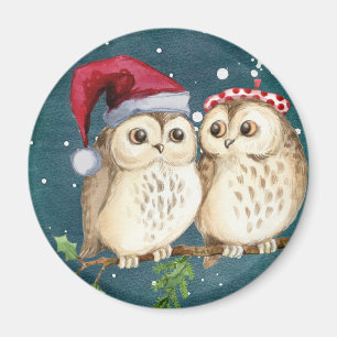 Frohe Weihnachten Owls Magnet