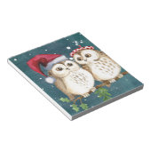 Frohe Weihnachten Owls Notizblock (angewinkelt)