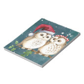 Frohe Weihnachten Owls Notizblock (Rotiert)