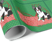 Frohe Weihnachten! Packpapier Bostons Terrier (Rolleneckpunkt)