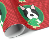 Frohe Weihnachten! Packpapier Bostons Terrier (Rolleneckpunkt)