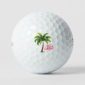 Frohe Weihnachten Palmbaum Golfball (Vorderseite)