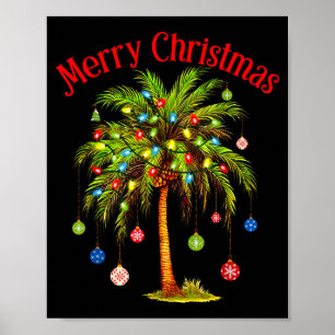 Frohe Weihnachten Palmbaum Licht Hawaiian Trocal C Poster