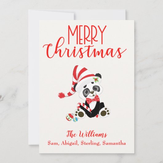 Frohe Weihnachten Panda (Vorderseite)