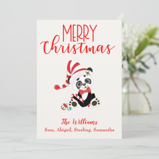 Frohe Weihnachten Panda (Stehend Vorderseite)