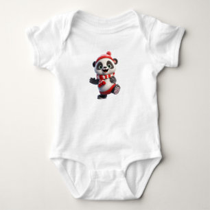 Frohe Weihnachten Panda Baby Strampler