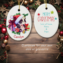 Frohe Weihnachten Panda Bär Kinder Weihnachten Keramik Ornament