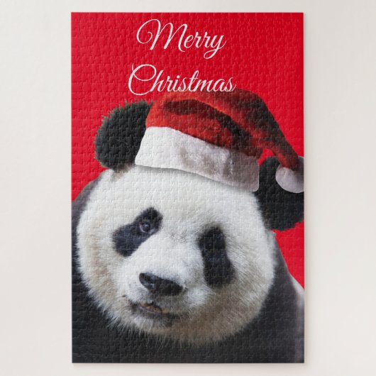 Frohe Weihnachten Panda Bear Puzzle (Vertikal)