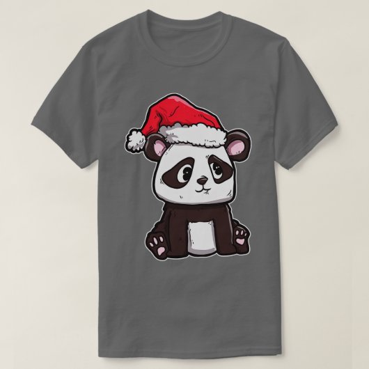 Frohe Weihnachten Panda Bear Santas Hat Panda T-Shirt (Design vorne)