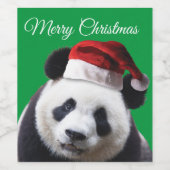 Frohe Weihnachten Panda Bear Weinetikett (Einzelnes Label)