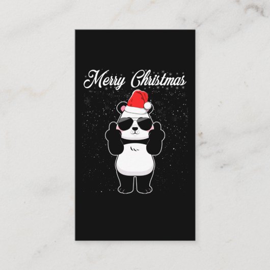 Frohe Weihnachten Panda Middle Finger Rude Xmas Ug Visitenkarte (Vorderseite)